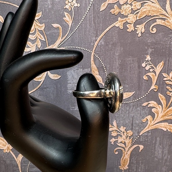 Vintage Heavy Estate Silver Ring with Gemstone Lot D25 - Picture 4 of 11